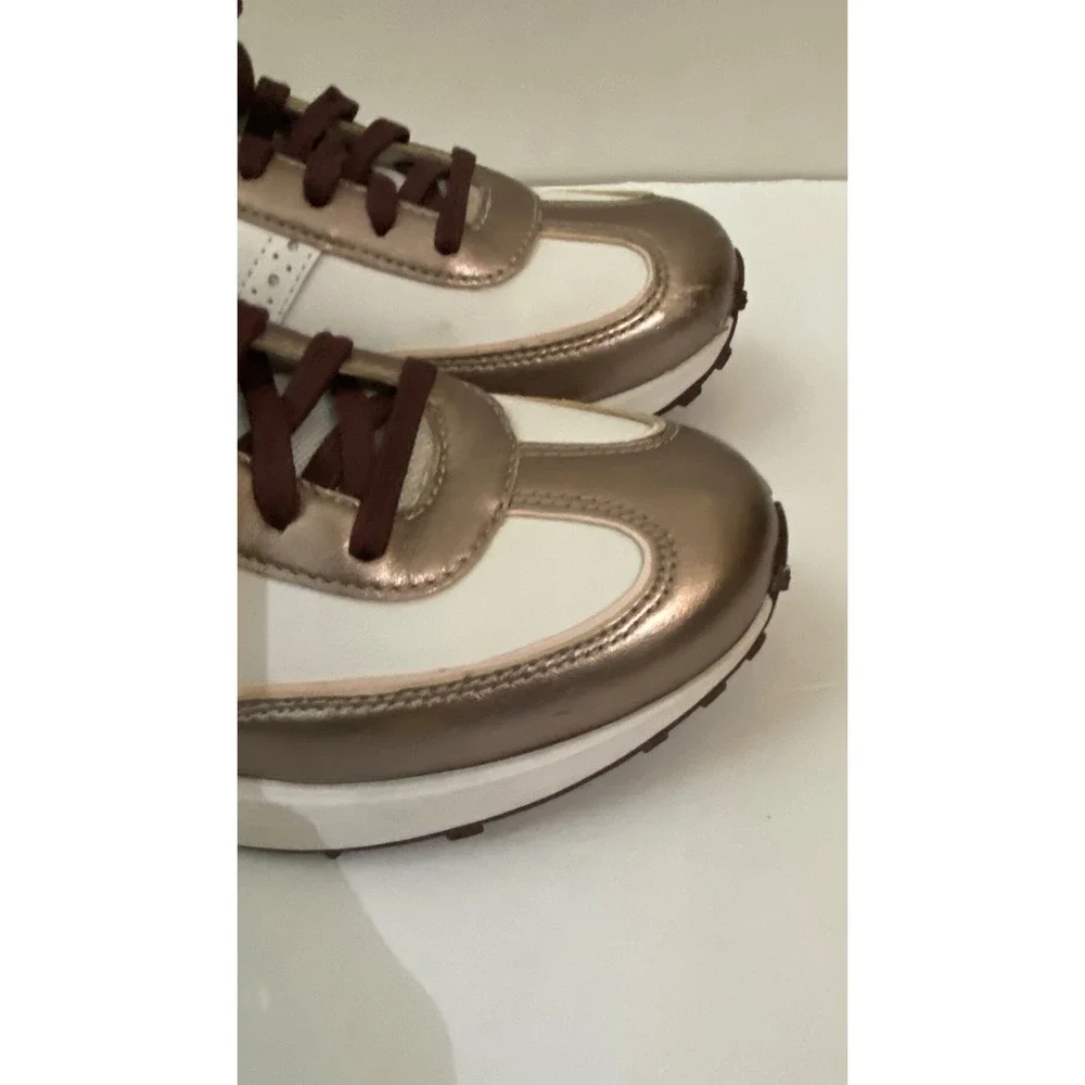 Cole Haan meadow runner White Bronze Pink Metallic Sneakers Sz 8